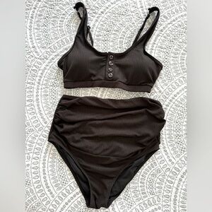 Maternity high waisted bikini black size small